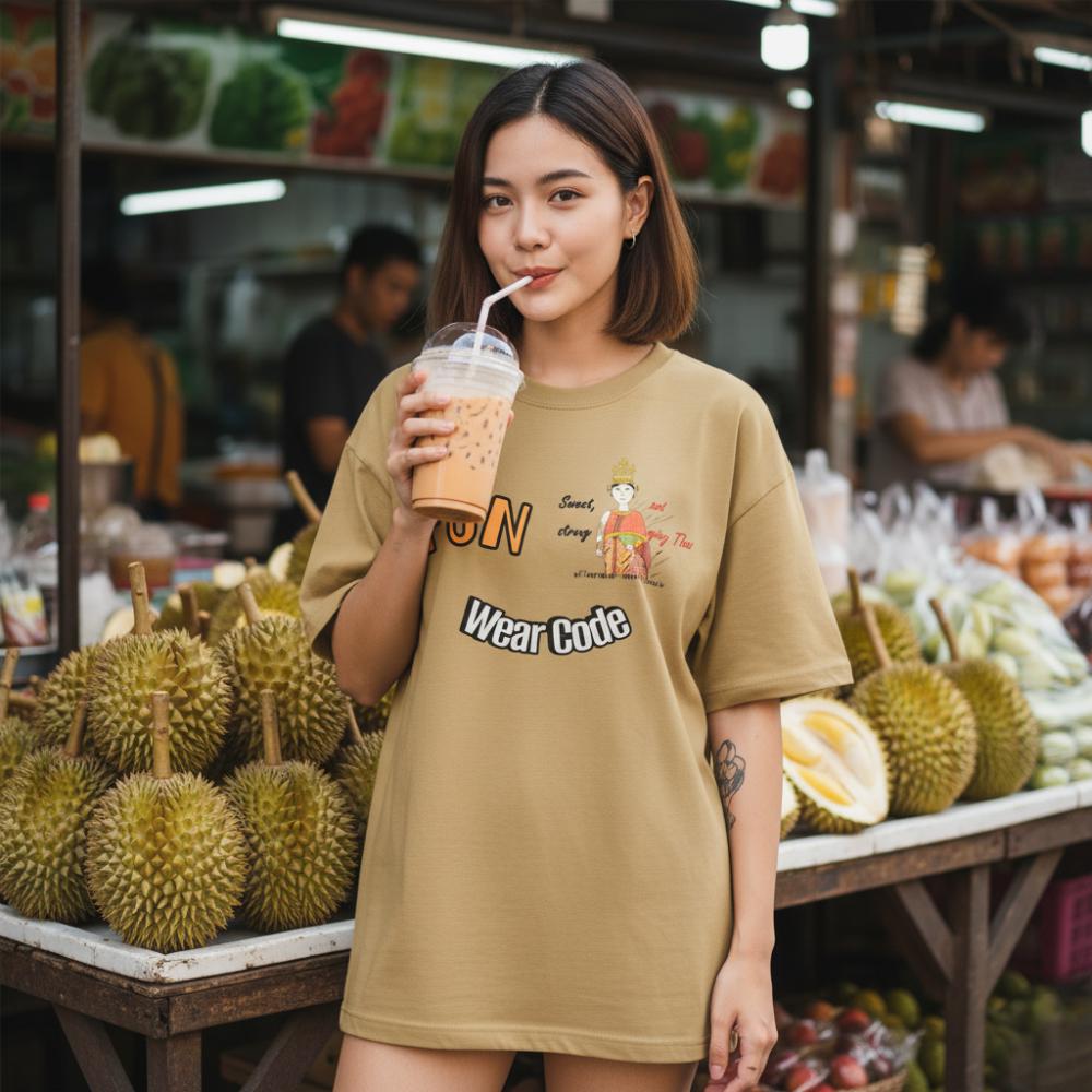 Camiseta extragrande divertida y suave - Camiseta con gráfico de mujer tailandesa | FunWearCode