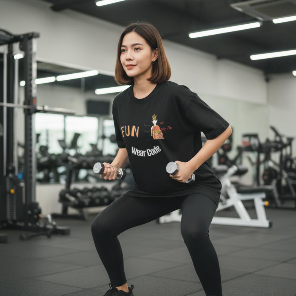 Camiseta extragrande divertida y suave - Camiseta con gráfico de mujer tailandesa | FunWearCode
