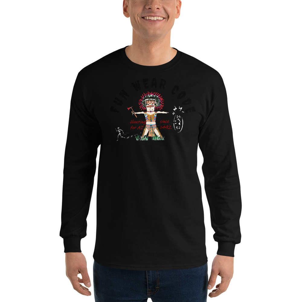 Sudadera acogedora de manga larga – Edición especial con estampado indio americano | FunWearCode