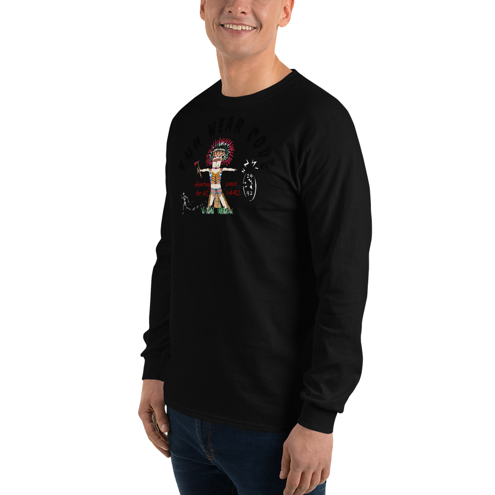 Sudadera acogedora de manga larga – Edición especial con estampado indio americano | FunWearCode