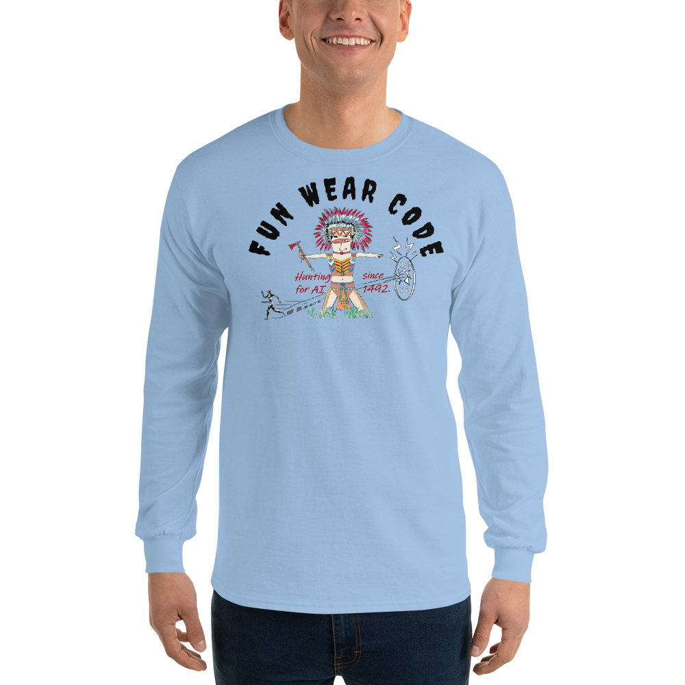Sudadera acogedora de manga larga – Edición especial con estampado indio americano | FunWearCode