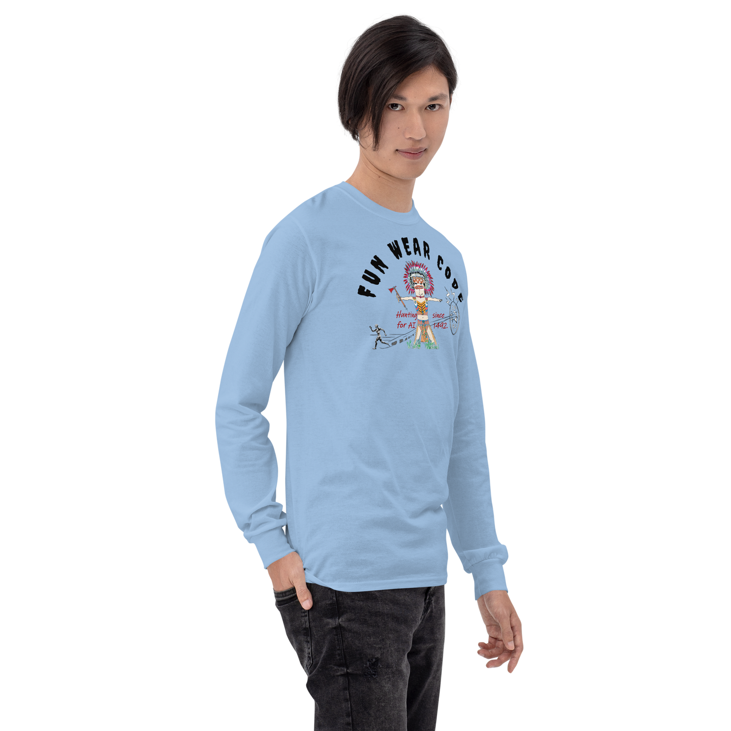 Sudadera acogedora de manga larga – Edición especial con estampado indio americano | FunWearCode