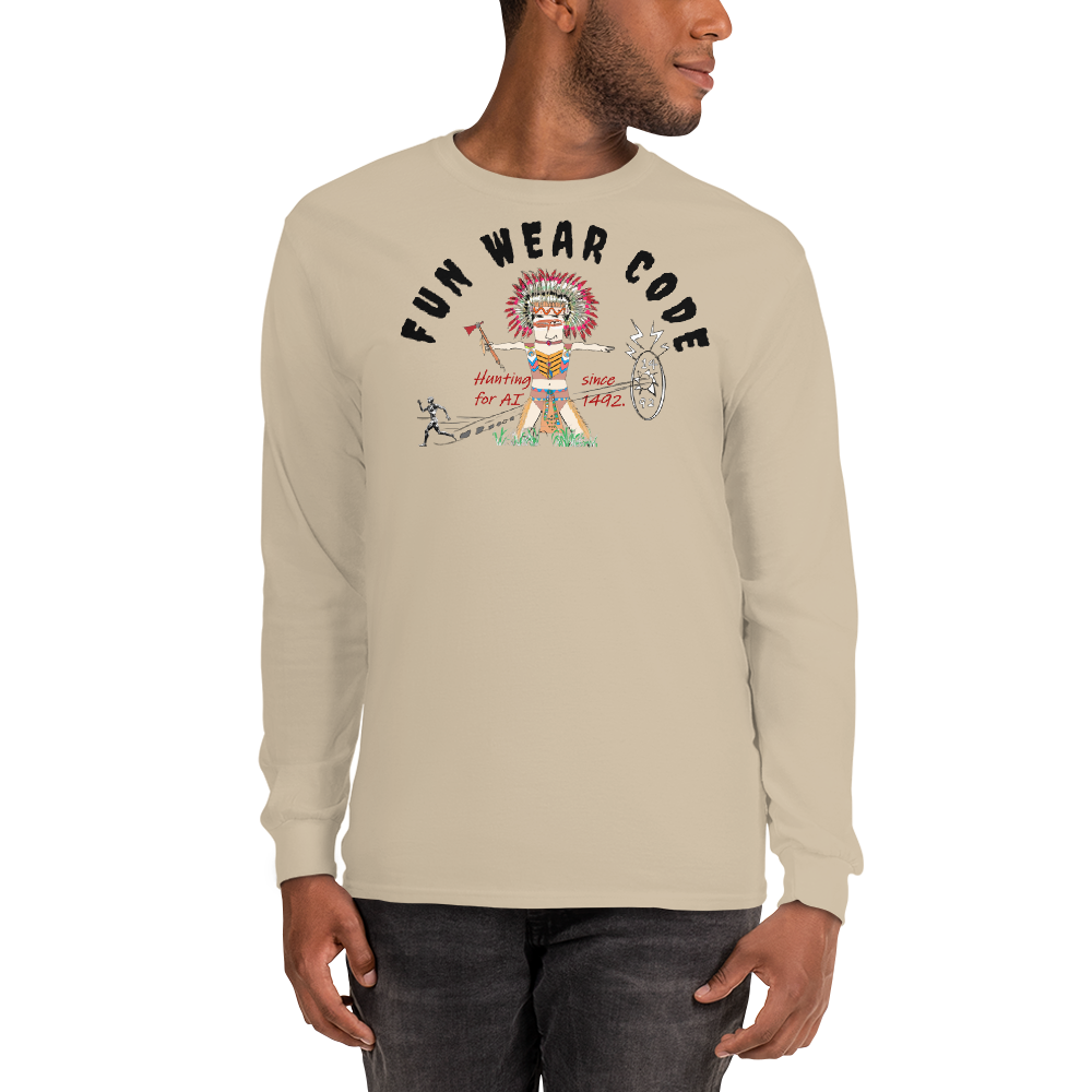 Sudadera acogedora de manga larga – Edición especial con estampado indio americano | FunWearCode
