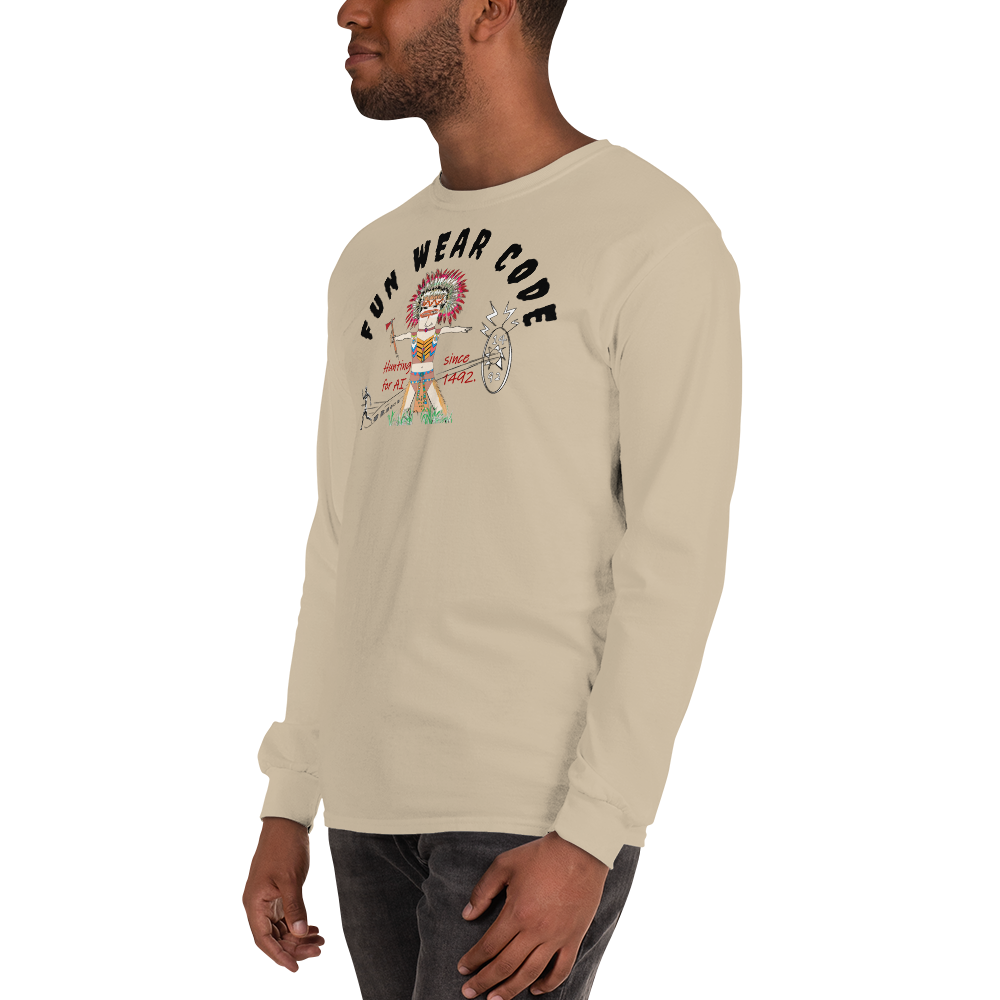 Sudadera acogedora de manga larga – Edición especial con estampado indio americano | FunWearCode