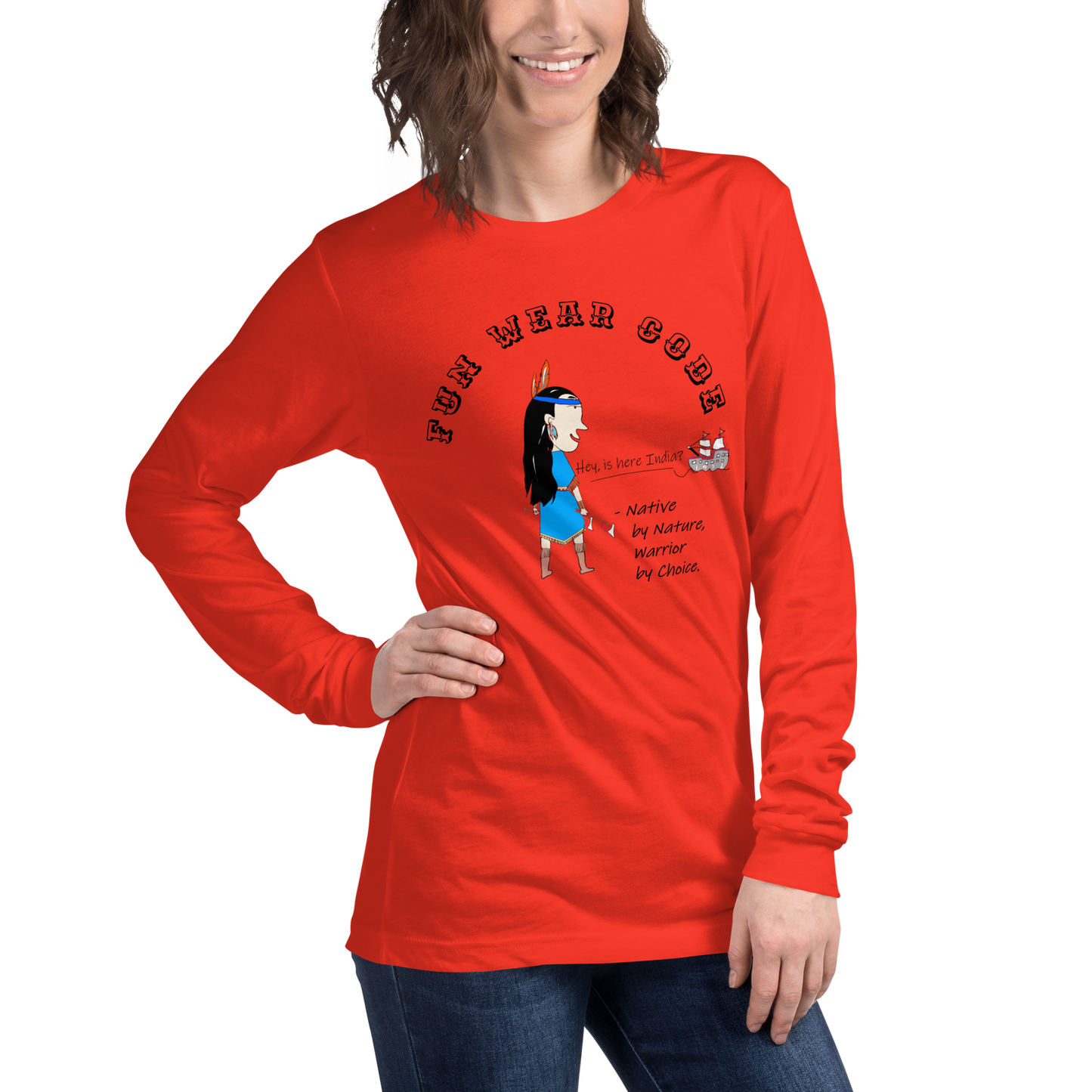 Sudadera acogedora de manga larga – Edición especial con estampado indio americano | FunWearCode