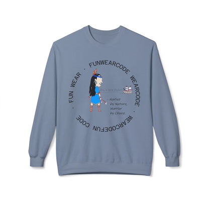 Sudadera acogedora de cuello redondo – Sudadera con estampado indio americano | FunWearCode