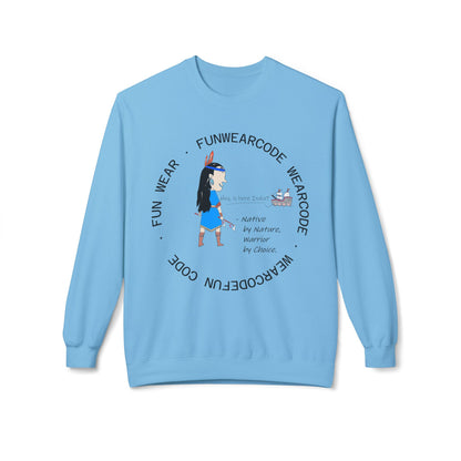 Sudadera acogedora de cuello redondo – Sudadera con estampado indio americano | FunWearCode