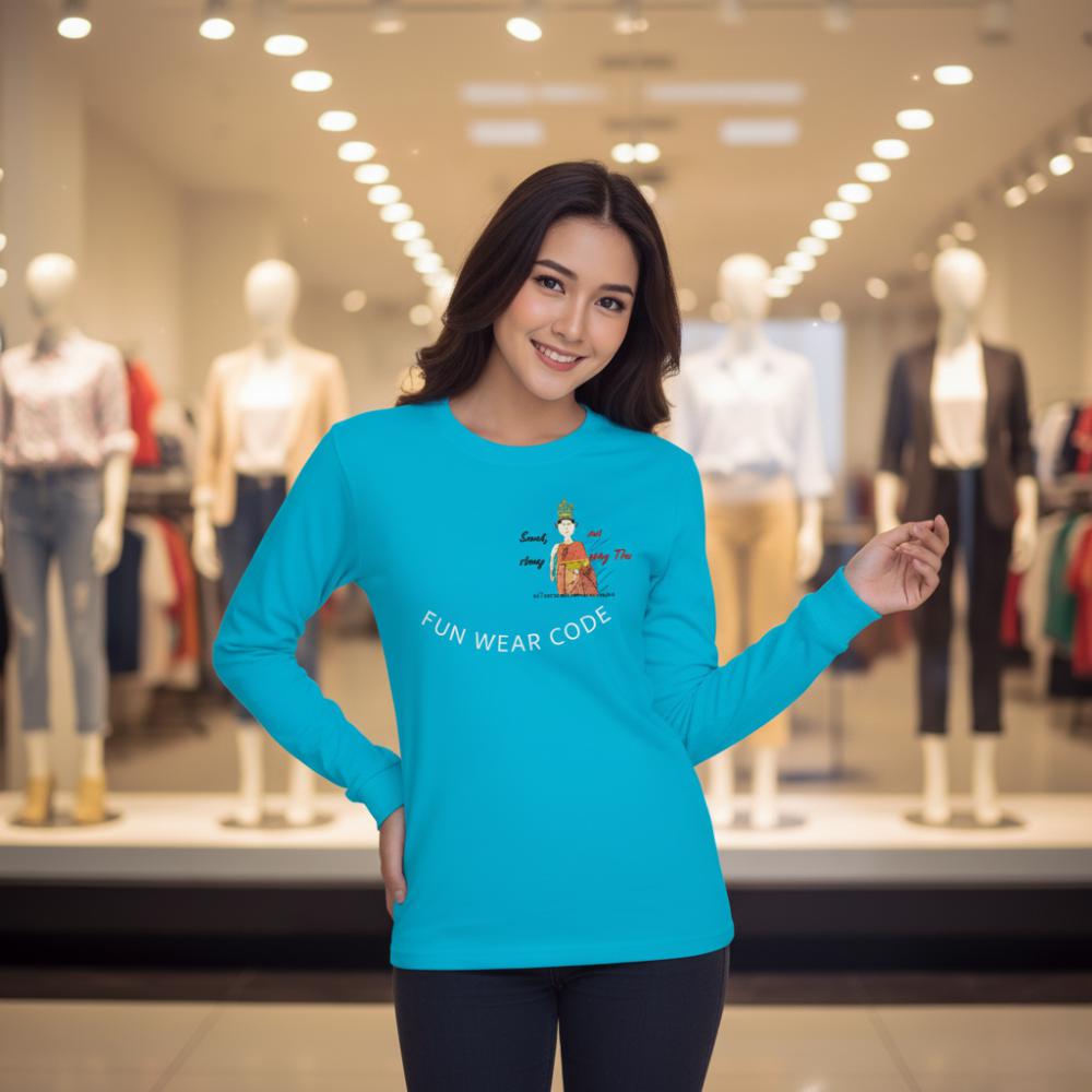 Camiseta de manga larga divertida y suave - Camiseta gráfica de mujer tailandesa divertida | FunWearCode