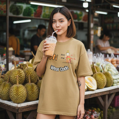 Camiseta extragrande divertida y suave - Camiseta con gráfico de mujer tailandesa | FunWearCode