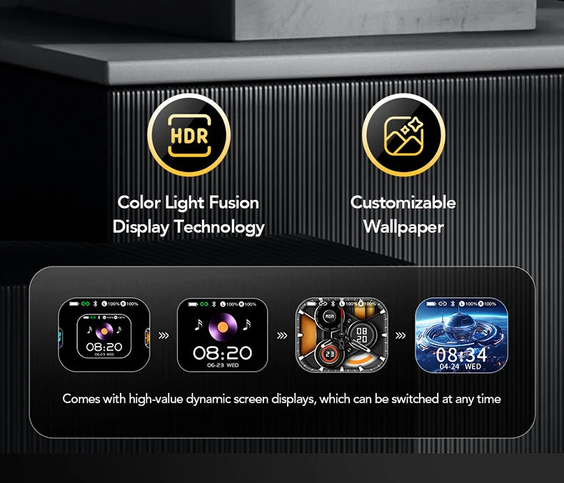 Écouteurs sans fil sport traducteur AI – Écran tactile LCD avec crochet lumineux | Sélection FunWearCode