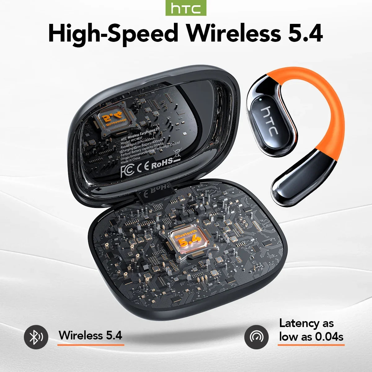 Écouteurs sans fil sport traducteur AI – Écran tactile LCD avec crochet lumineux | Sélection FunWearCode