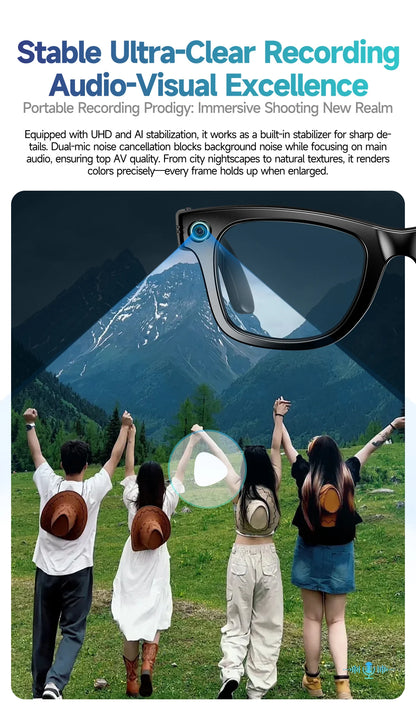 Lunettes intelligentes améliorées unisexe – Caméra, vidéo, interaction IA, traduction, appel Bluetooth | Sélection FunWearCode
