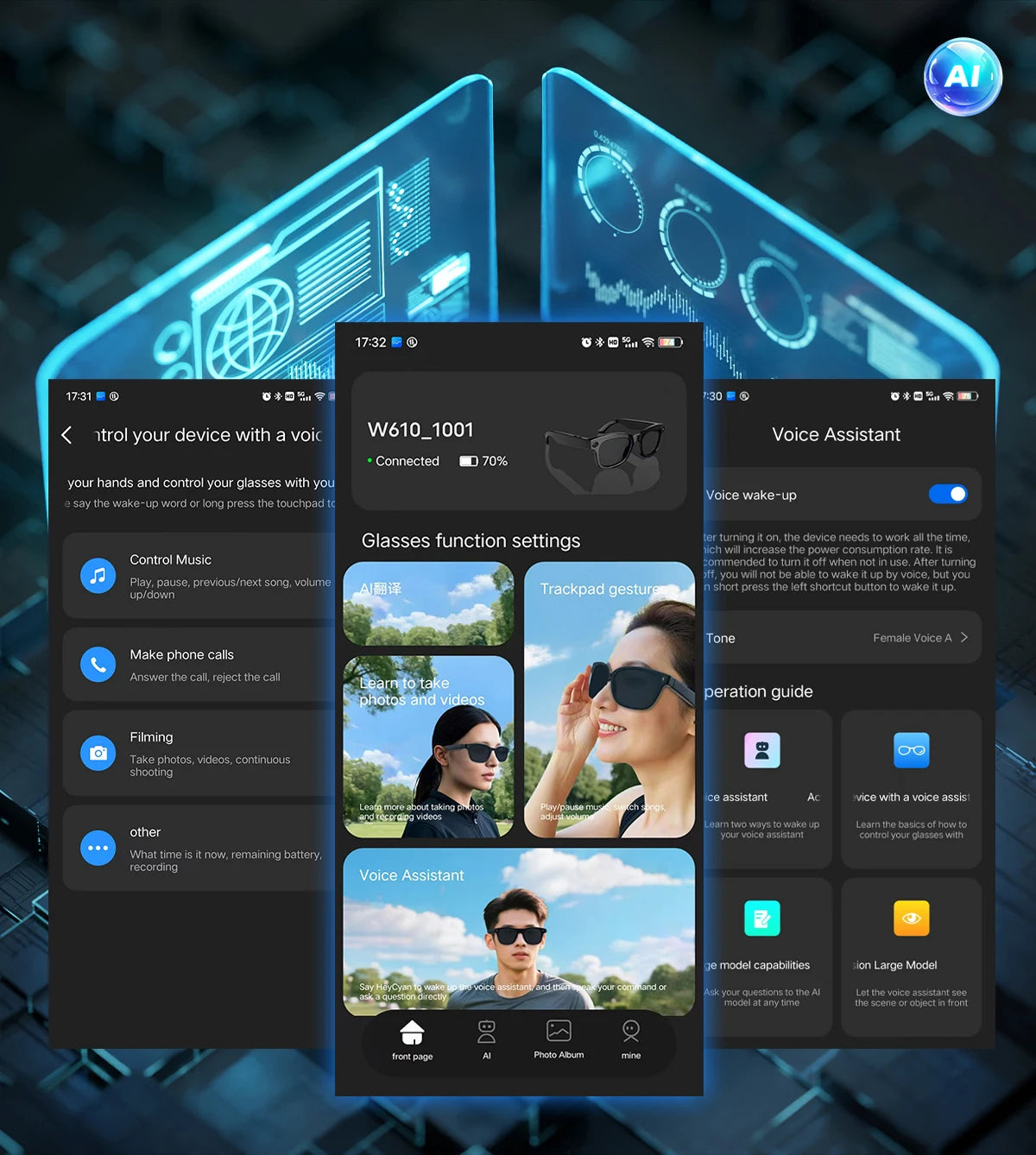 Lunettes intelligentes améliorées unisexe – Caméra, vidéo, interaction IA, traduction, appel Bluetooth | Sélection FunWearCode
