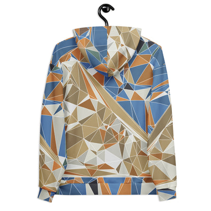 Unisex All-Over Print Recycled Hoodie - Polygonal Geometric Mount Fuji Design | FunWearCode