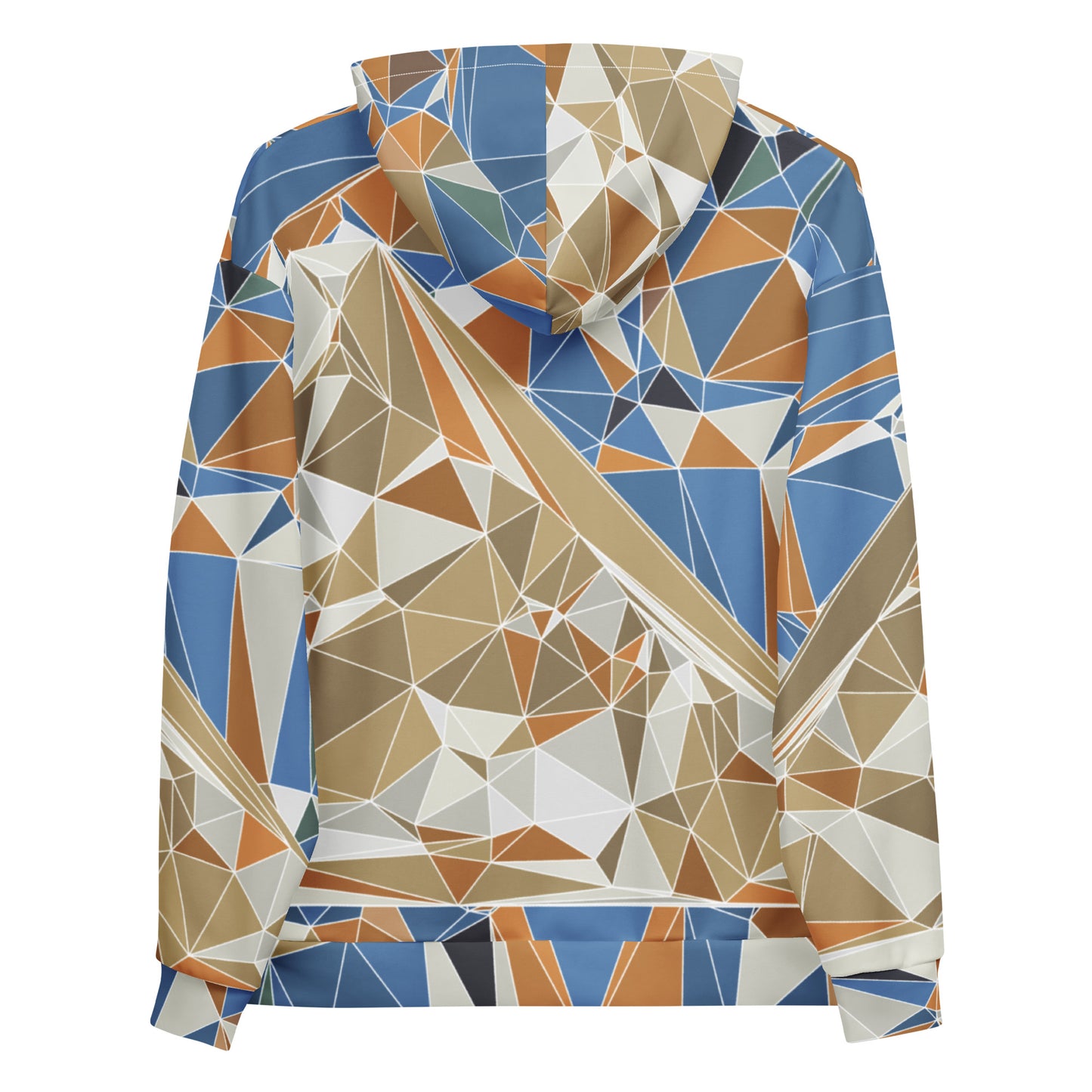 Unisex All-Over Print Recycled Hoodie - Polygonal Geometric Mount Fuji Design | FunWearCode