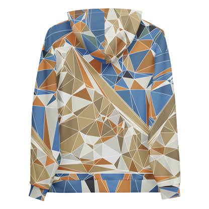 Unisex All-Over Print Recycled Hoodie - Polygonal Geometric Mount Fuji Design | FunWearCode