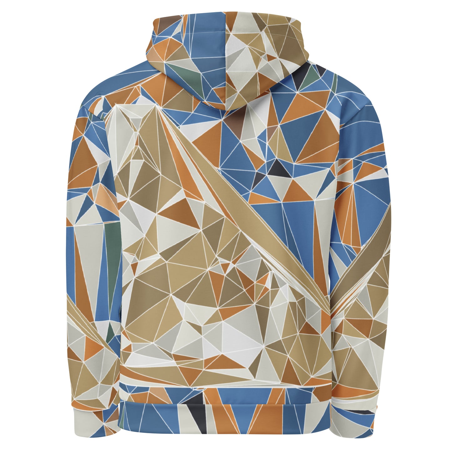 Unisex All-Over Print Recycled Hoodie - Polygonal Geometric Mount Fuji Design | FunWearCode