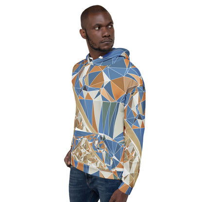Unisex All-Over Print Recycled Hoodie - Polygonal Geometric Mount Fuji Design | FunWearCode