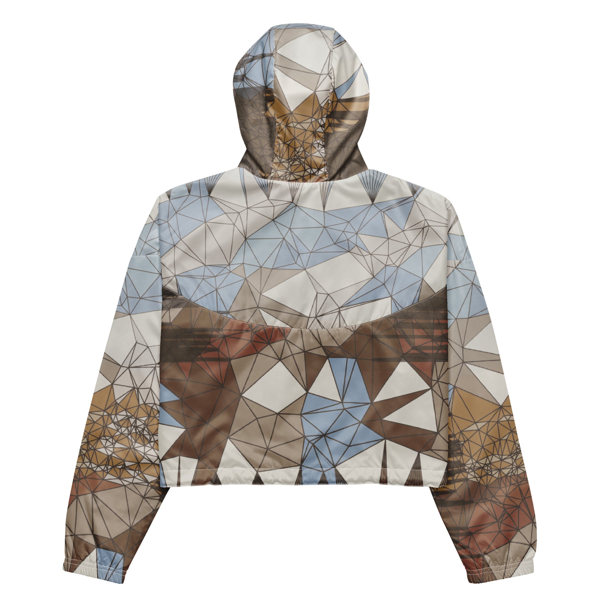 Windbreaker with geometric pattern on a white background