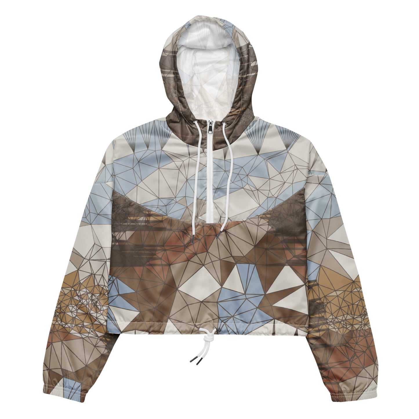 Windbreaker with geometric pattern on a white background