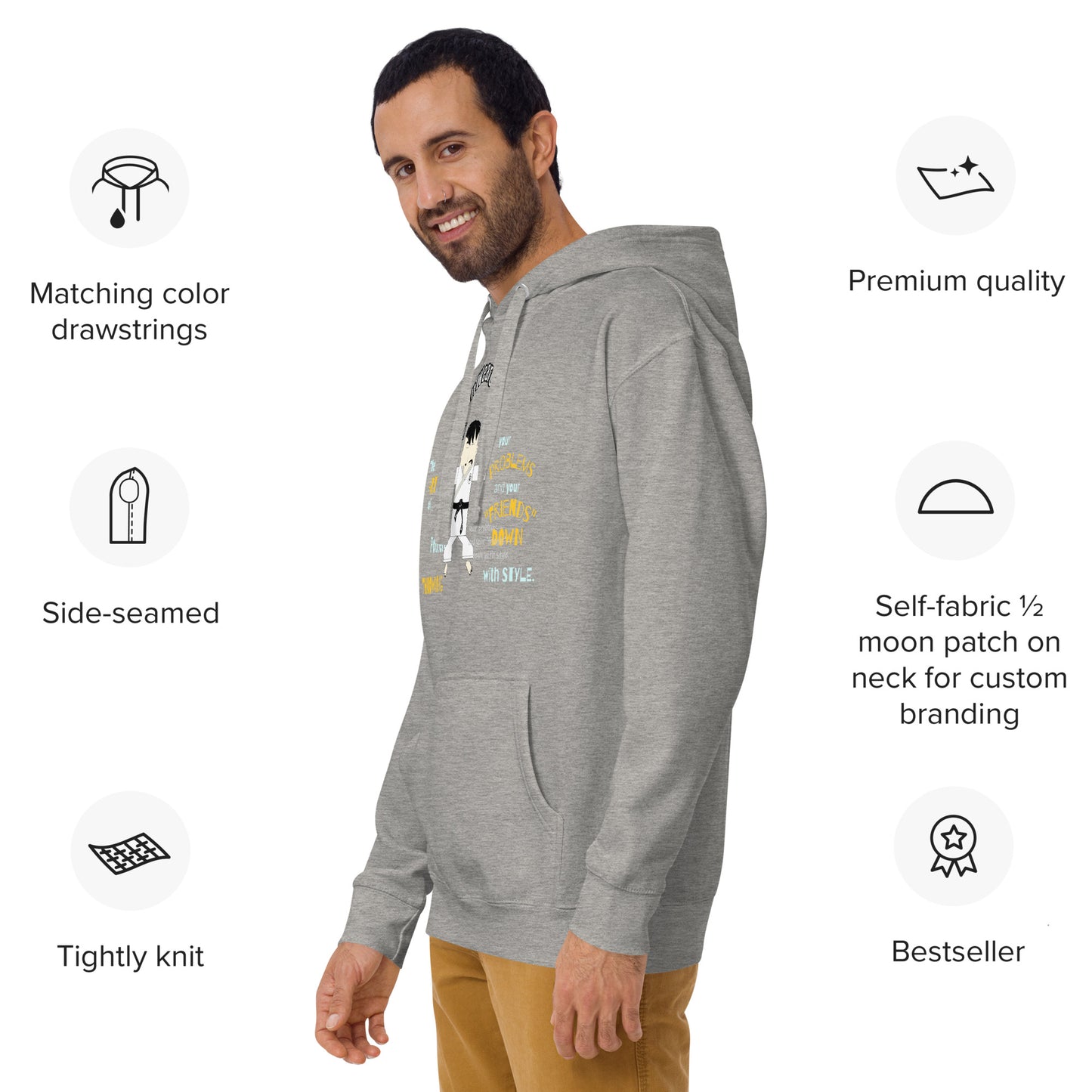 Judo Cartoon Graphic Hoodie – Fun Martial Arts | FunWearCode