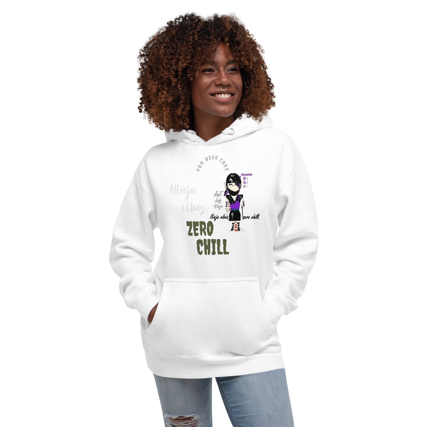 Soft & Warm Pullover Hoodie – Lady Ninja Graphic Design for Women | FunWearCode