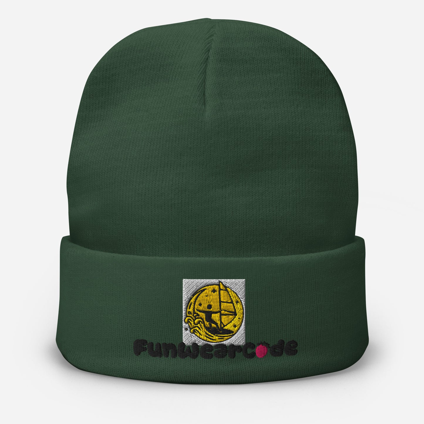 Gorro bordado (fuente negra): gorro de punto cálido y elegante | FunWearCode