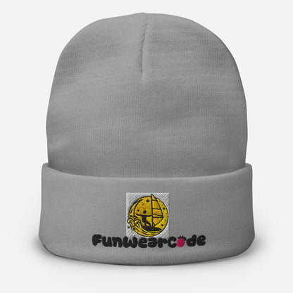 Gorro bordado (fuente negra): gorro de punto cálido y elegante | FunWearCode