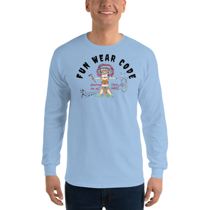 Sudadera acogedora de manga larga – Edición especial con estampado indio americano | FunWearCode