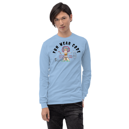 Sudadera acogedora de manga larga – Edición especial con estampado indio americano | FunWearCode