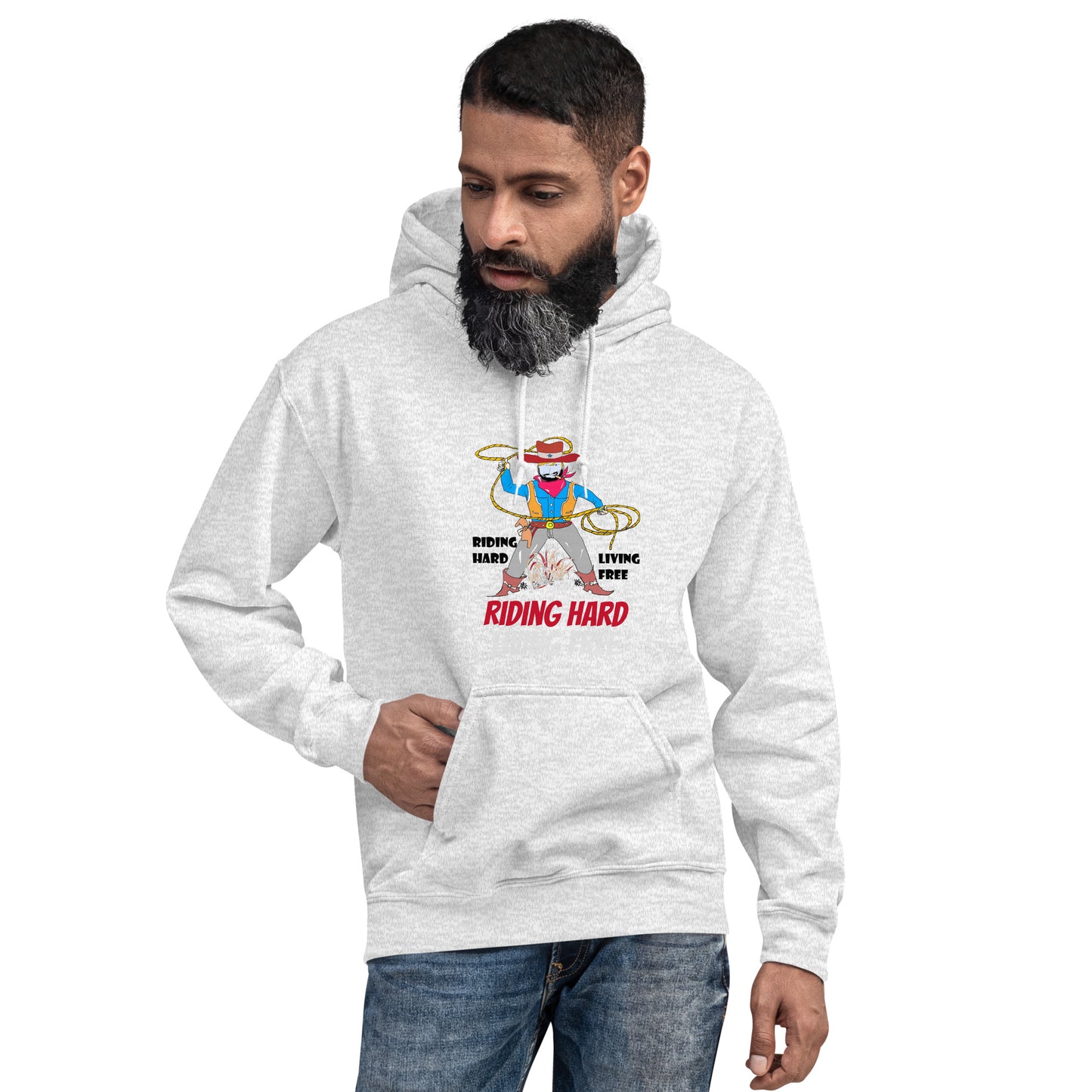 Unisex Cowboy Graphic Hoodie – Vintage Western Style Design | FunWearCode