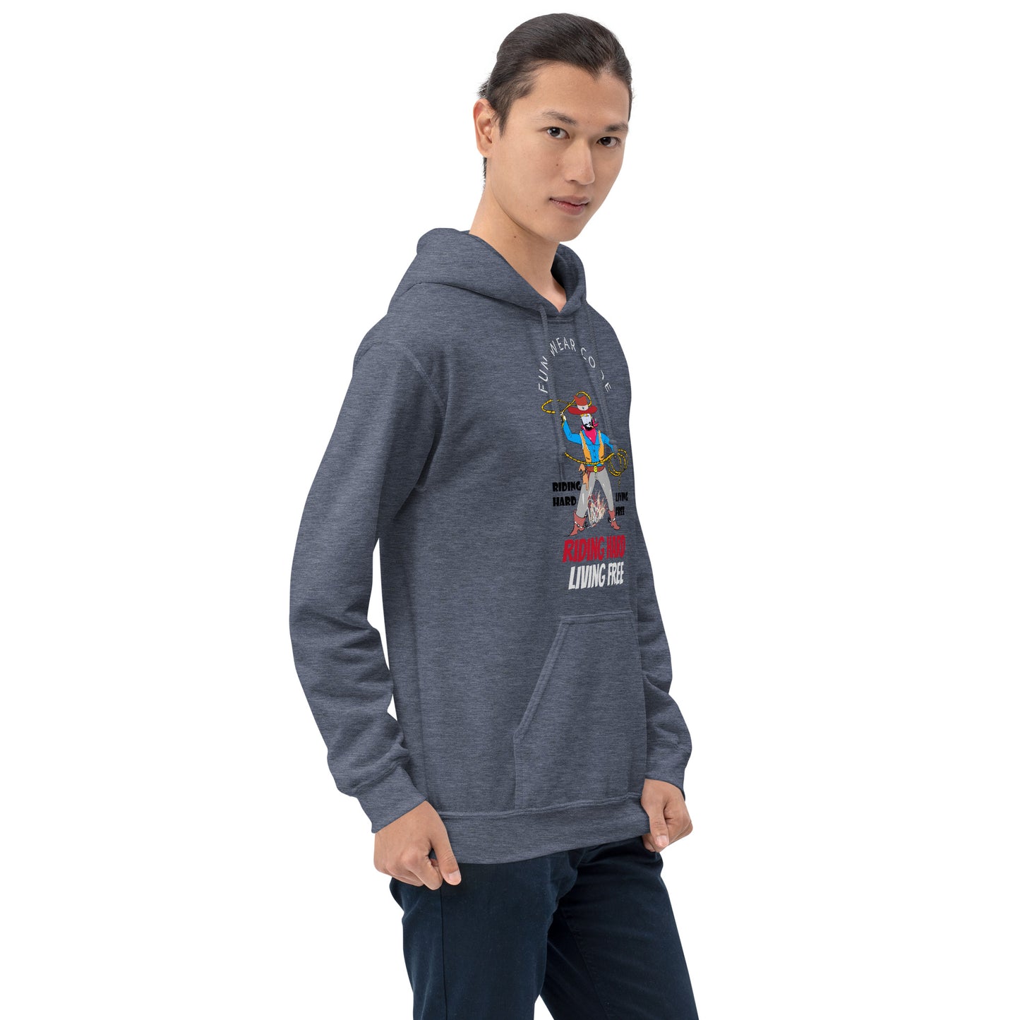 Unisex Cowboy Graphic Hoodie – Vintage Western Style Design | FunWearCode