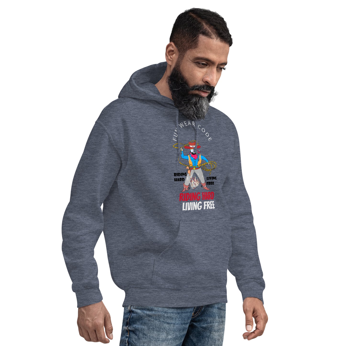Unisex Cowboy Graphic Hoodie – Vintage Western Style Design | FunWearCode