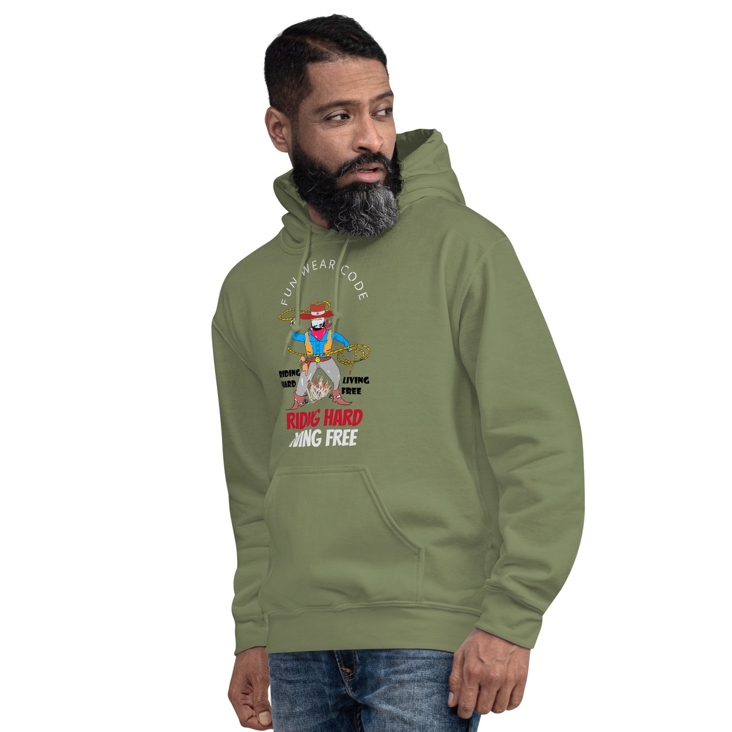 Unisex Cowboy Graphic Hoodie – Vintage Western Style Design | FunWearCode