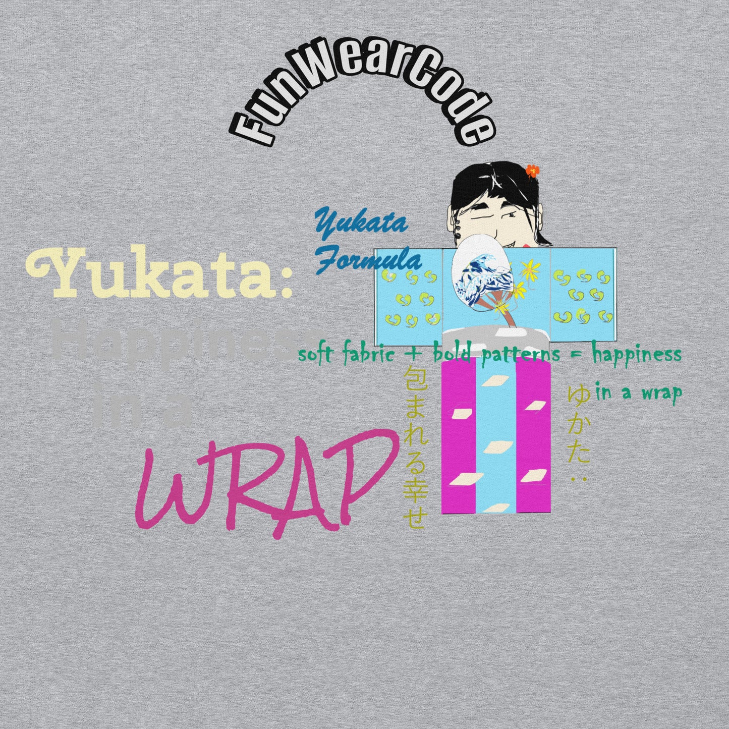 Sudadera con capucha yukata japonesa unisex: diseño icónico japonés divertido | FunWearCode