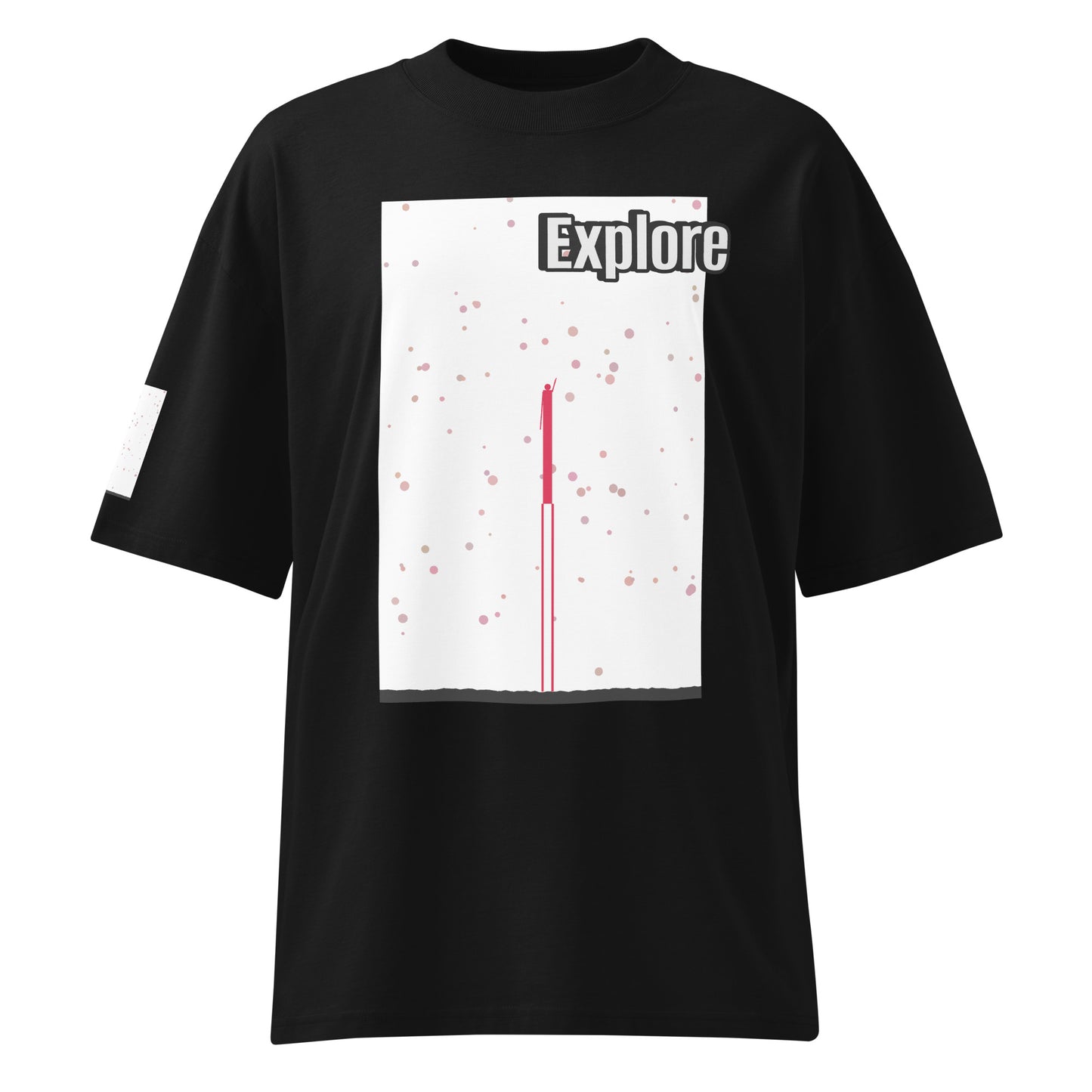 Camiseta orgánica extragrande de cuello alto unisex — Colección Human & Space 'Explore'