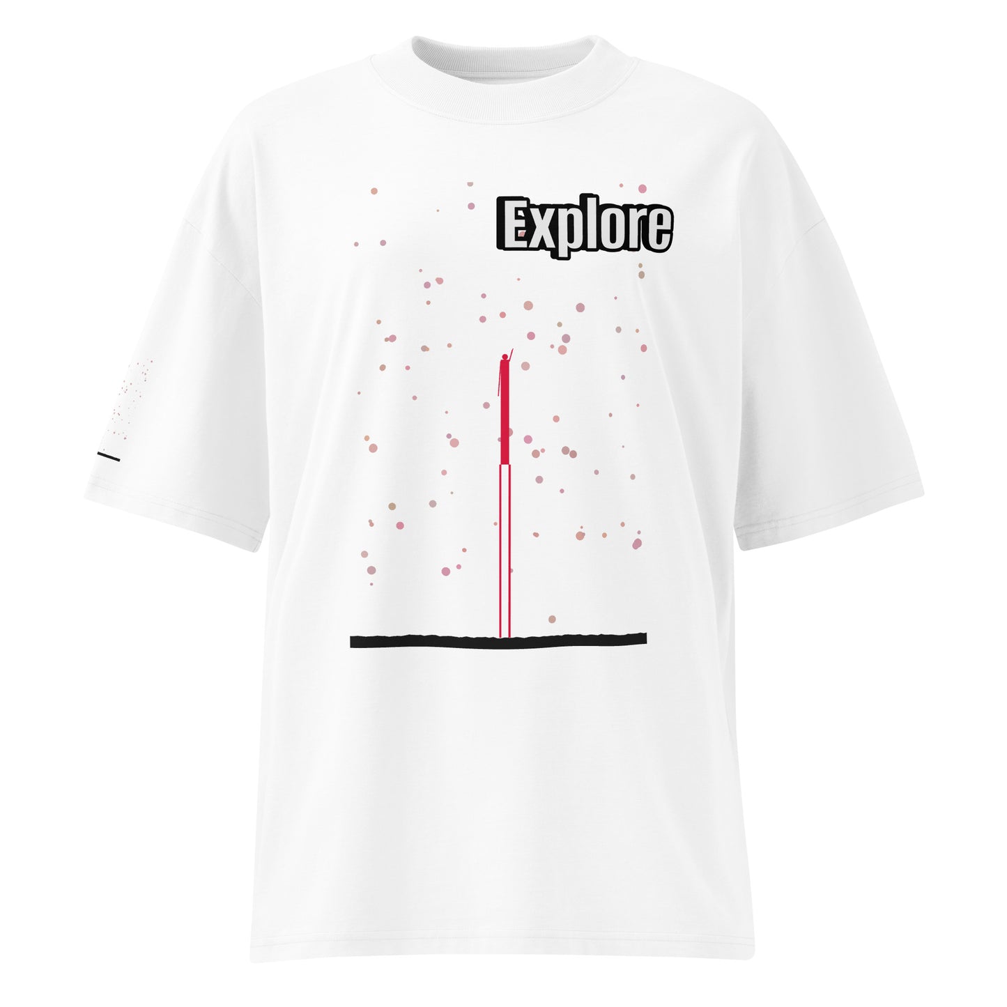 Camiseta orgánica extragrande de cuello alto unisex — Colección Human & Space 'Explore'