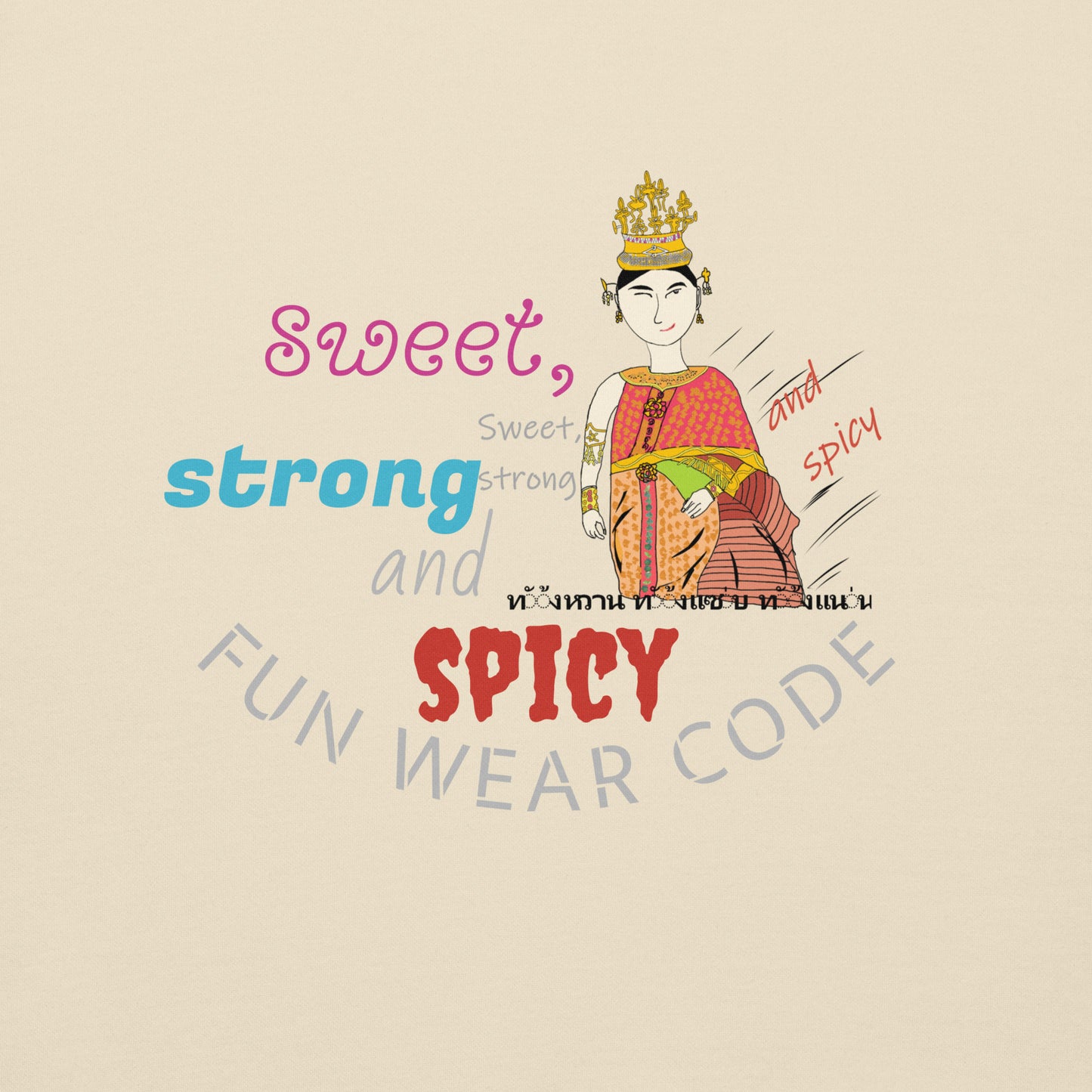 Premium Long Sleeve T-Shirt - Playful Thai Woman Graphic Tee | FunWearCode