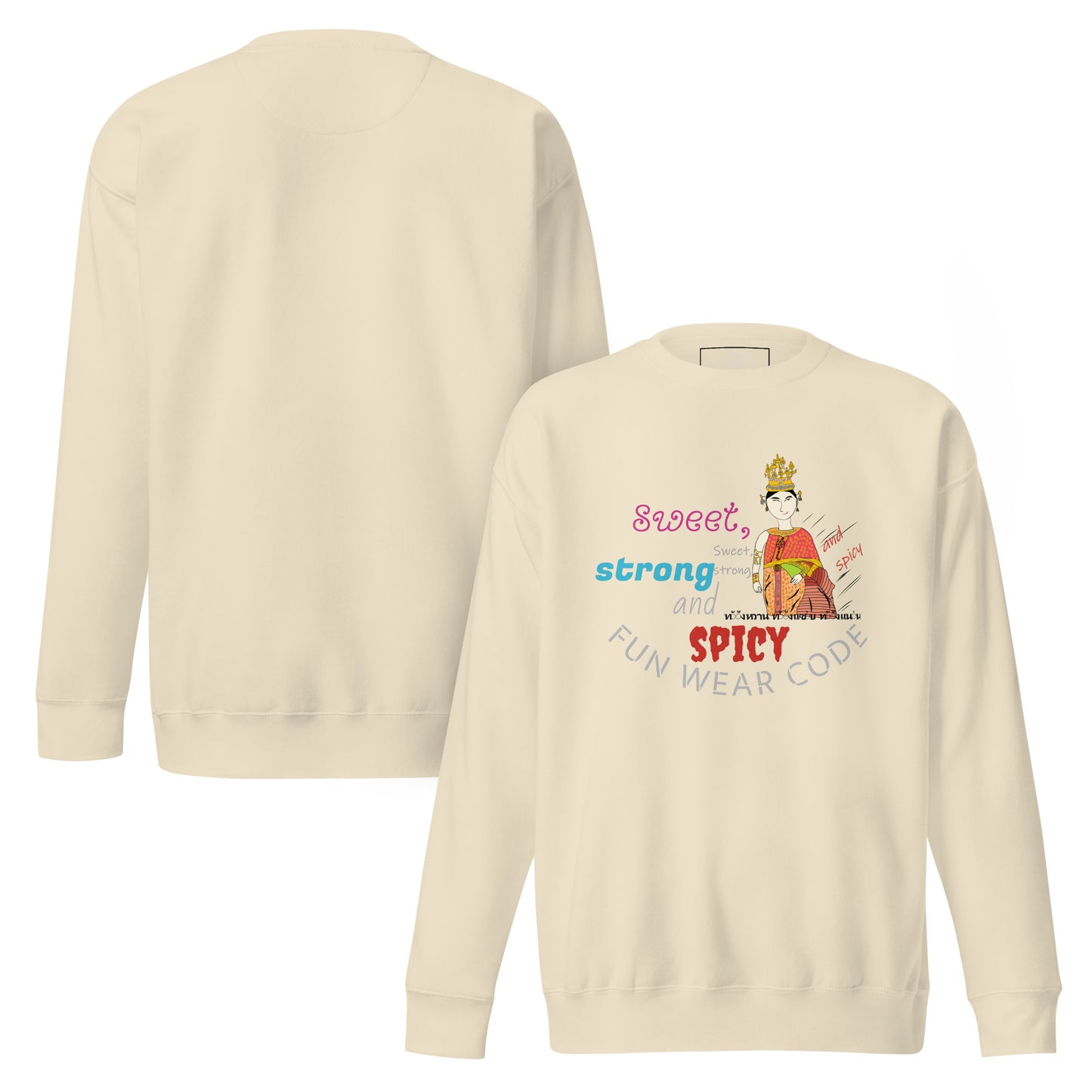 Premium Long Sleeve T-Shirt - Playful Thai Woman Graphic Tee | FunWearCode