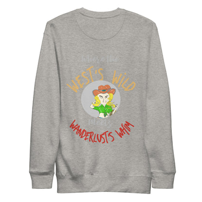 Premium Cozy Long Sleeve T-shirt – Classic Cowgirl Graphic Sweatshirt | FunWearCode