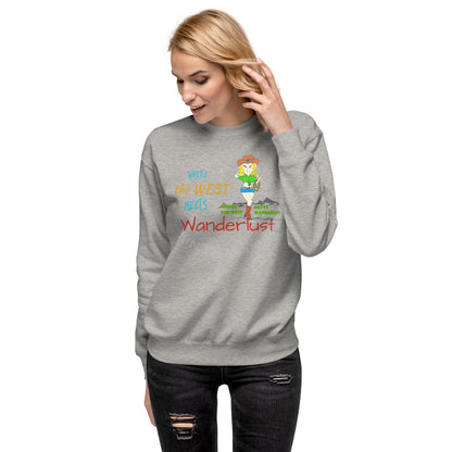 Premium Cozy Long Sleeve T-shirt – Classic Cowgirl Graphic Sweatshirt | FunWearCode