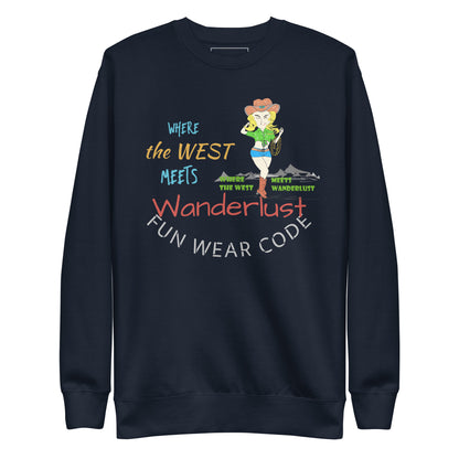 Premium Cozy Long Sleeve T-shirt – Classic Cowgirl Graphic Sweatshirt | FunWearCode