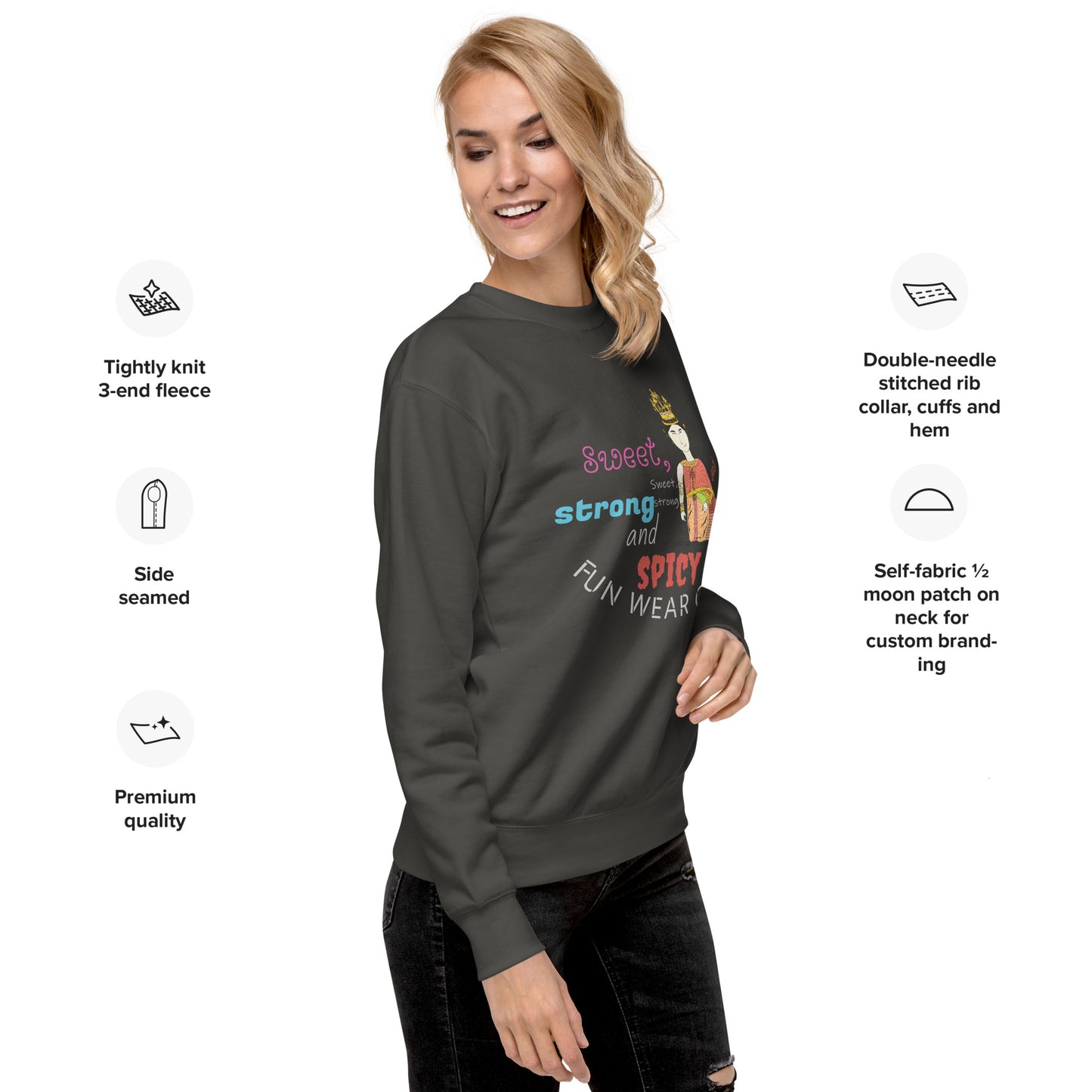 Premium Long Sleeve T-Shirt - Playful Thai Woman Graphic Tee | FunWearCode