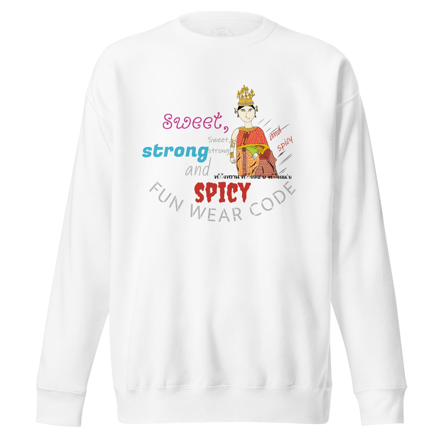 Premium Long Sleeve T-Shirt - Playful Thai Woman Graphic Tee | FunWearCode